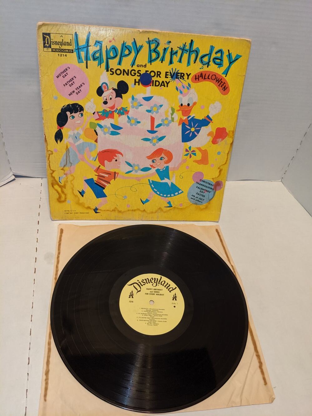 Disney - Happy Birthday and Songs For Every Holiday 1214 Vinyl LP Record